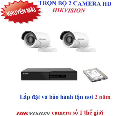 Trọn bộ 2 camera HD HIKVISION 1.0